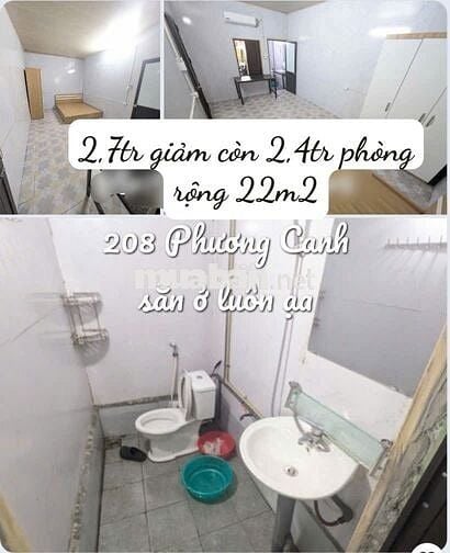 GIẢM GIÁ chỉ 2,4tr/phòng,đủ đồ,gần CĐ FPT,ĐH Công Nghiệp,có chỗ đỗ oto