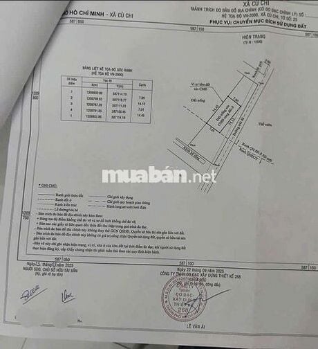 Đất thổ cư 1/Trần Thị Cẩm-Tân Phú Trung-Củ Chi.Dt 38x13~393m2~2,75ty