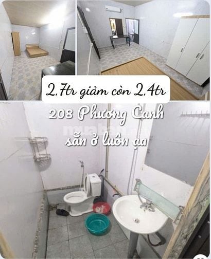 GIẢM GIÁ chỉ 2,4tr/phòng,đủ đồ,gần CĐ FPT,ĐH Công Nghiệp,có chỗ đỗ oto