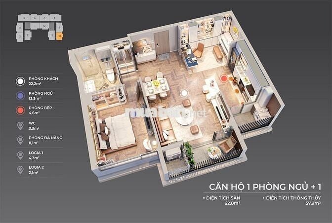Giá cực rẻ – The Sang Residence – Căn 1 ngủ góc – Chính chủ cần bán!