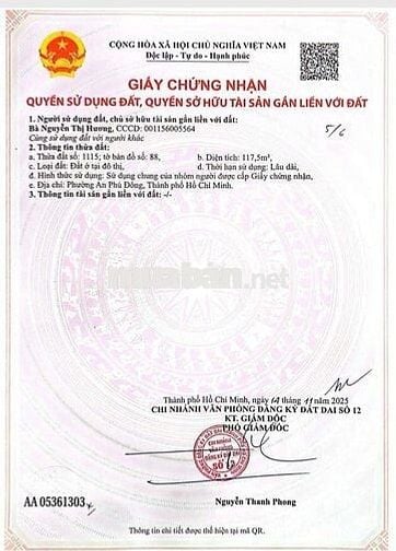 Bán ô 117m2 full thổ cư  an phú đông, q12 giá rẻ, xây dựng ngay