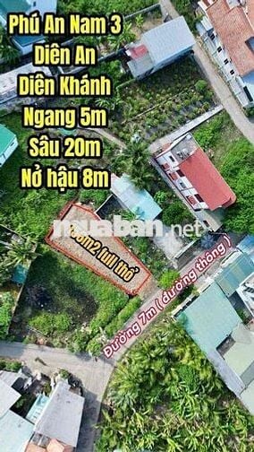 BÁN ĐẤT CÓ SẴN NHÀ XƯỞNG – MẶT TIỀN ĐƯỜNG CÂY DƯỚI, DIÊN AN