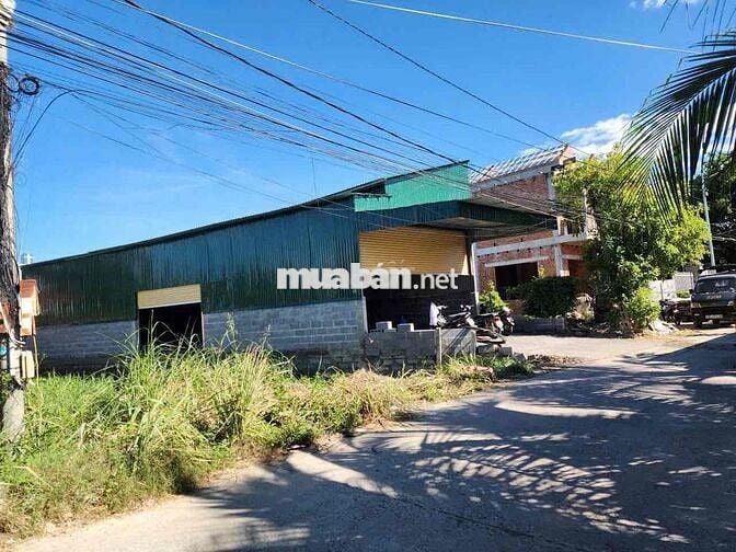 BÁN ĐẤT CÓ SẴN NHÀ XƯỞNG – MẶT TIỀN ĐƯỜNG CÂY DƯỚI, DIÊN AN