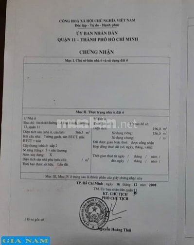 BÁN NHÀ CƯ XÁ LÊ ĐẠI HÀNH : 349/177 LÊ ĐẠI HÀNH - P. 13 - Q. 11 - HCM