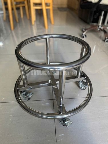 Xe Đẩy y tế 360 ( xe đẩy tròn inox 304)