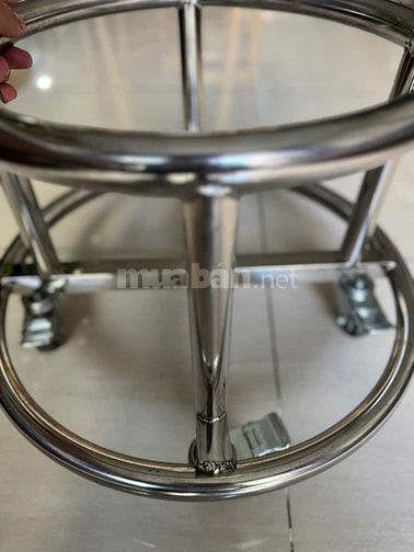 Xe Đẩy y tế 360 ( xe đẩy tròn inox 304)