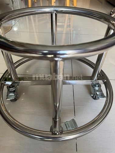 Xe Đẩy y tế 360 ( xe đẩy tròn inox 304)