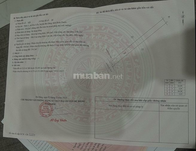 Cần tiền bán gấp 330m2 thổ cư 100m2, bán đúng giá 355tr, giá bán thật 