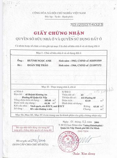 Bán nhà đẹp 3 lầu 98 HUỲNH KHƯƠNG AN P5 Gò Vấp (Đại Học Công Nghiệp 4