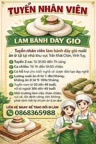 tuyển người làm partime ca chiều tại trần khát chân lương cao