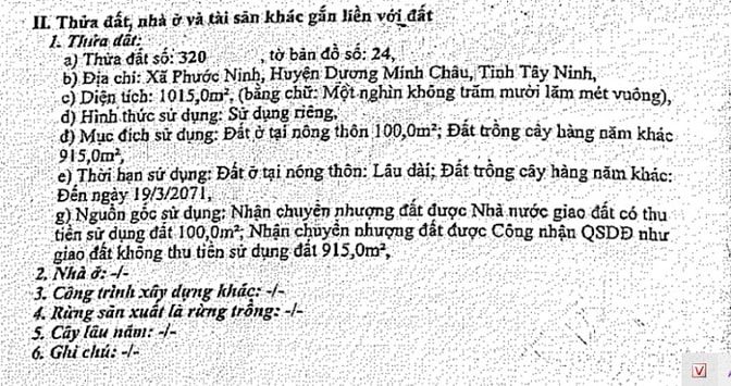 BÁN ĐGTS VIB TẠI PHƯỚC NINH, DƯƠNG MINH CHÂU, TÂY NINH(NAY LÀ CẦU KHOI