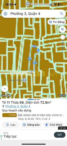 Bán Nhà 4x18m 3 tầng BTCT 217/5 Tôn Thất Thuyết P3 Q4