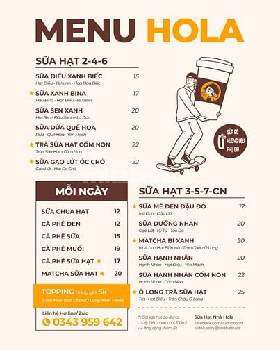 Sữa Hạt Nhà Hola Tuy Hòa - CÀ PHÊ, MATCHA, TRÀ SỮA MIX HẠT