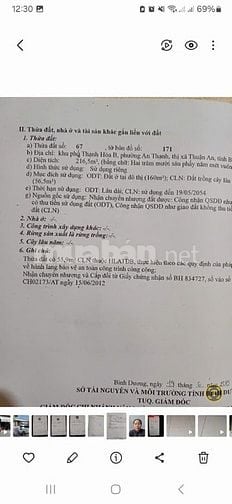 BÁN 216.5M ĐẤT KÈM NHÀ RẺ NHẤT THUẬN AN BÌNH DƯƠNG 