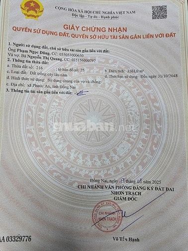 Bán đất khu dân cư Phước An giá rẻ 