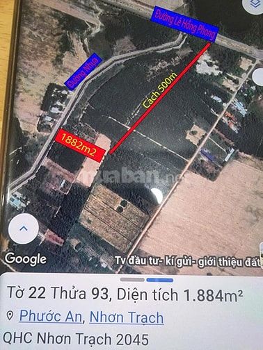 Bán Gấp Đất Đường Lê Hồng Phong Nhơn Trạch Giá Rẻ. 