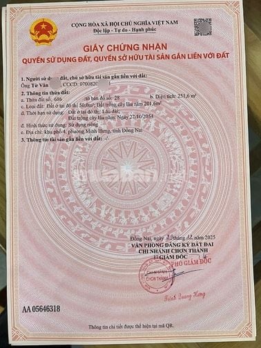 Sót lô đất ngay mặt tiền đường nhựa 32m2 TTHC chơn thành Giá 580triệu