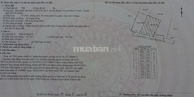 CẦN BÁN 9 LÔ ĐẤT THỔ CƯ BÌNH HƯNG, QUY ĐỨC , ĐA PHƯỚC .