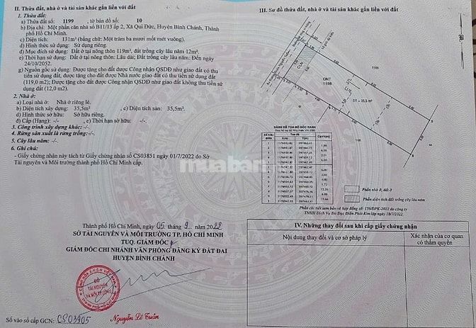 CẦN BÁN 9 LÔ ĐẤT THỔ CƯ BÌNH HƯNG, QUY ĐỨC , ĐA PHƯỚC .