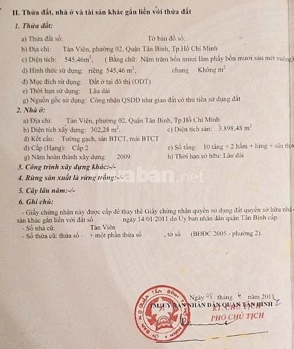 Bán tòa nhà mt Tản Viên, Tân Bình, 545m2, ngang 26m, 1 hầm + 11 tầng