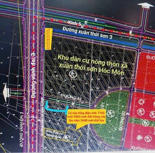 7763 m2  ,ĐỐI DIỆN VINHOM HÓC MÔN , BÁN RẺ ĐẤT HÓC MÔN SÁT VÀNH ĐAI 3 