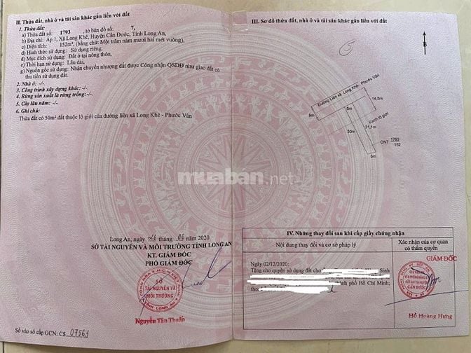 Bán đất thổ cư 5 miếng liền kề, Ấp 1, xã Long Khê, Cần Đước, Long An