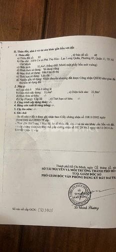 CẦN BÁN 2 CĂN NHÀ GIÁ RẺ QUẬN 11 – SỔ HỒNG RIÊNG – CHÍNH CHỦ