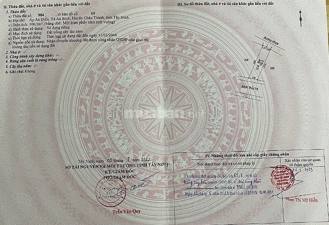 Chính chủ cần bán đất thổ cư Huyện Châu Thành, Tây Ninh