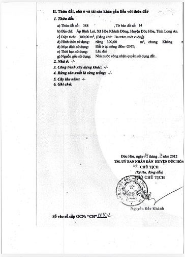 Bán đất MT đường QL N2 Hoà Khánh Đông Long An