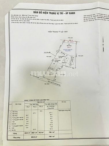 Chính chủ bán gấp nhà và đất 1 sẹc cách mặt tiền Đỗ V Dậy 20m, Hóc Môn