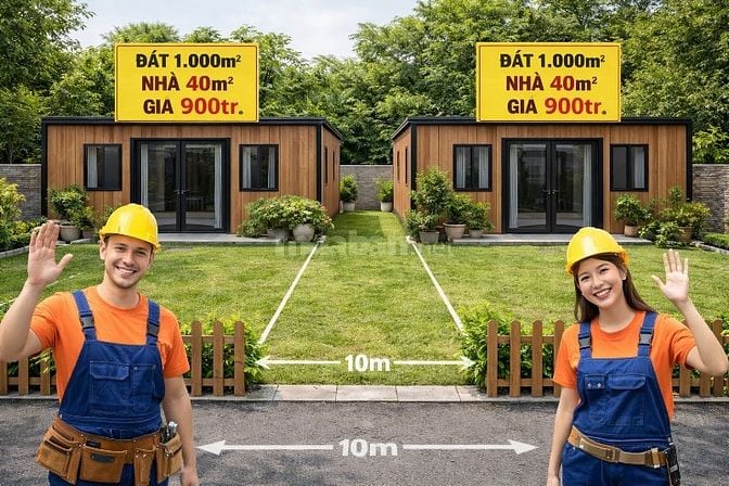 CĐẤT THỔ VƯỜN 10x100m – SỔ HỒNG RIÊNG – CÓ BV NHÀ MẪU 40m²