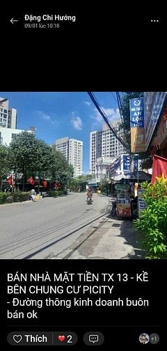 BÁN NHÀ MẶT TIỀN TX 13 -  ĐƯỜNG THÔNG XE TẢI -  NGAY CHUNG CƯ PICYTI