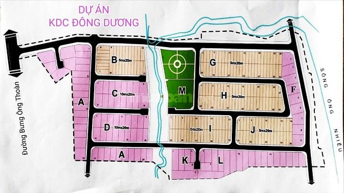 Lô đất nhà phố KDC Đông dương, đường Bưng Ông Thoàn, Phú Hữu giá tốt