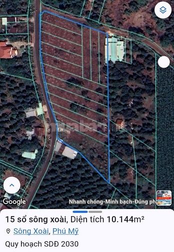 Bán gấp hơn 1hecta( 10.000m2) đã  tách ra 15 nền riêng lẻ . giá đầu tư