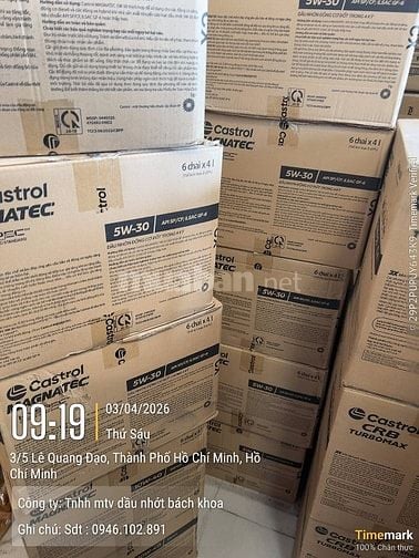 Đơn giá dầu nhớt Castrol, Shell, Saigon Petro, Mobil 2026