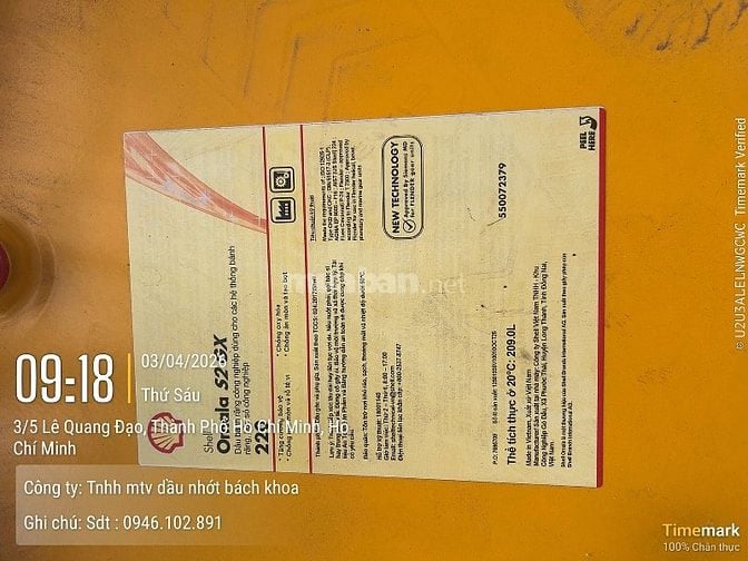 Đơn giá dầu nhớt Castrol, Shell, Saigon Petro, Mobil 2026