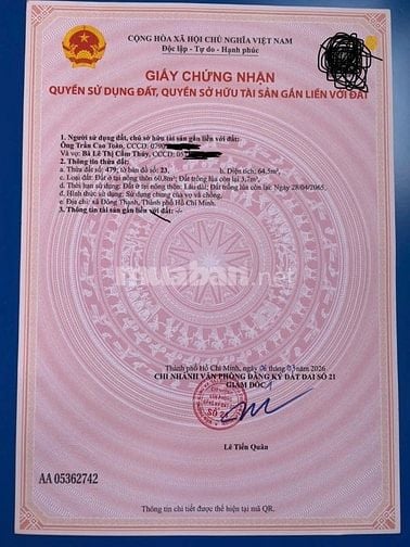 Bán lô đất đẹp vị trí đường huynh thị na đông thạnh hoc môn