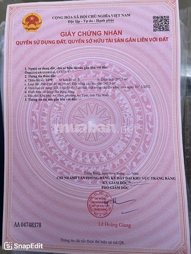 Bán gấp lô đất 300m2 có 50m2 đất ODT ở 1 xẹt đường Đặng Văn Trước - p.