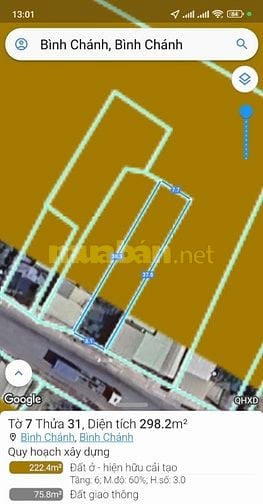 Bán đất thổ cư mặt tiền đường Hoàng Phan Thái, 300m2 giá 10,5ty