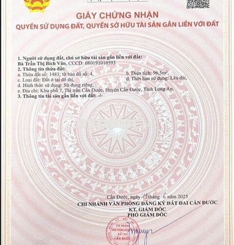 🔥 Đất trung tâm Cần Đước – Giá rẻ – Sang tên ngay trong ngày!