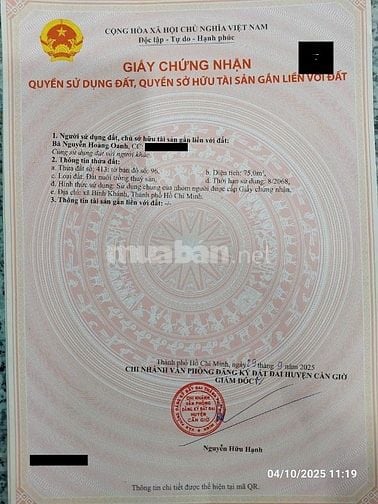 Chính chủ, cần bán miếng đất Bình Khánh, Cần Giờ