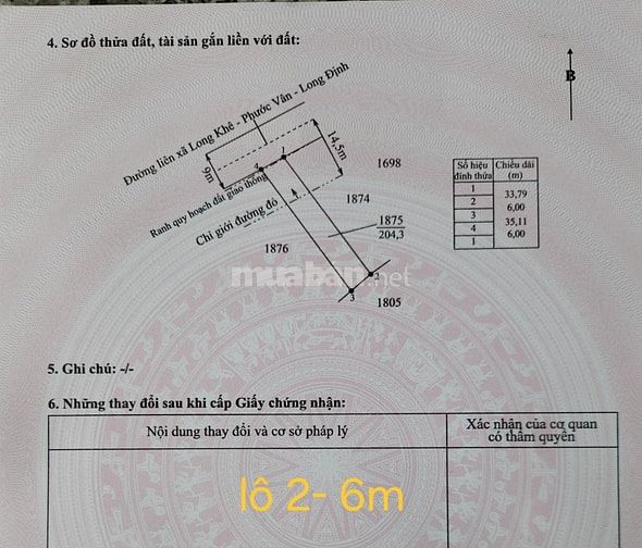 ĐẤT MẶT TIỀN đường Long Khê Phước Vân