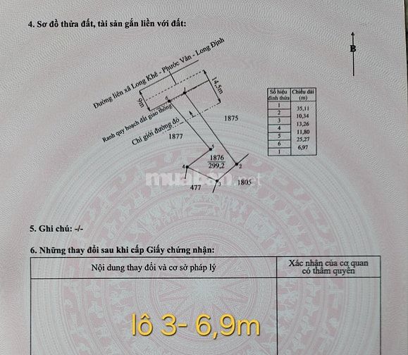 ĐẤT MẶT TIỀN đường Long Khê Phước Vân