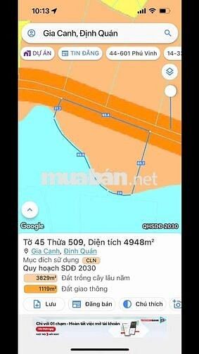 BÁN ĐẤT VIEW HỒ ĐẸP – MẶT TIỀN ĐƯỜNG LỚN – GIA CANH, ĐỊNH QUÁN