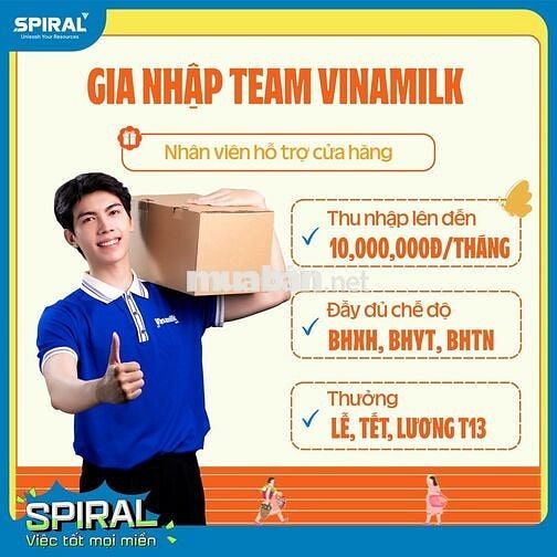 🚨 VINAMILK TUYỂN NHÂN VIÊN HỖ TRỢ CỬA 