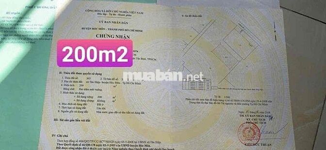 Bán đất Hóc Môn giá tốt, sổ riêng, xây dựng tự do