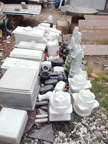  khắc bia mộ tượng búp sen tượng kỳ lân để mộ bằng đá giá rẻ