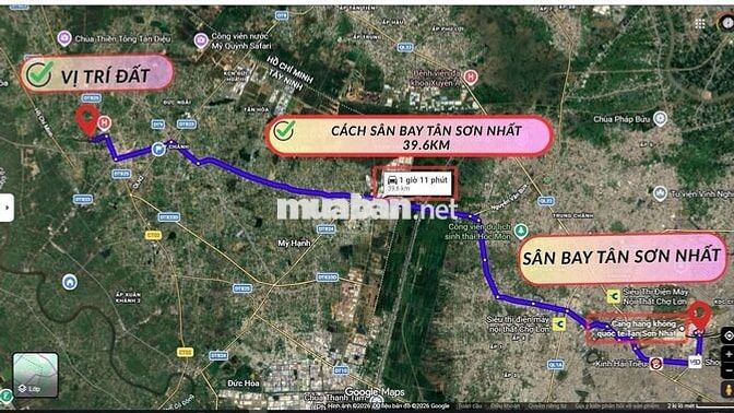 Bán 5,090 m2 đất Thổ + Lúa mặt tiền đường nhựa tại Đức Hòa, Long An