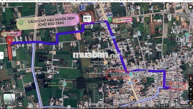 Bán 5,090 m2 đất Thổ + Lúa mặt tiền đường nhựa tại Đức Hòa, Long An