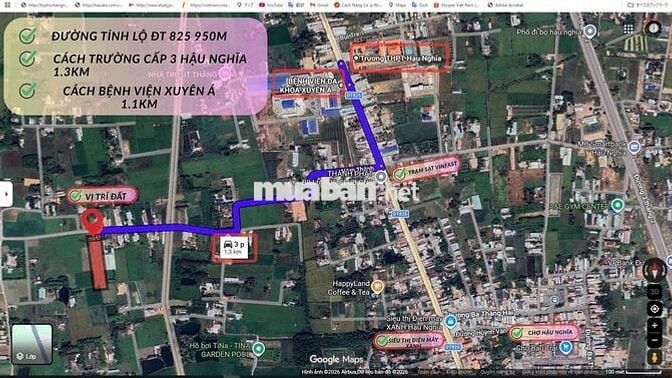 Bán 5,090 m2 đất Thổ + Lúa mặt tiền đường nhựa tại Đức Hòa, Long An